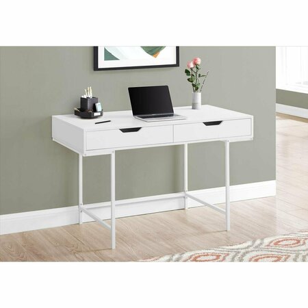 DAPHNES DINNETTE 48 in. Computer Desk White & White Metal DA3061501